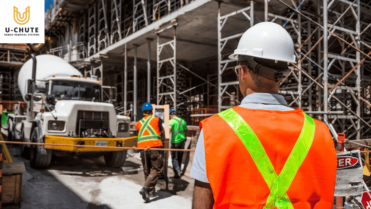 Industrial debris chute system for construction sites